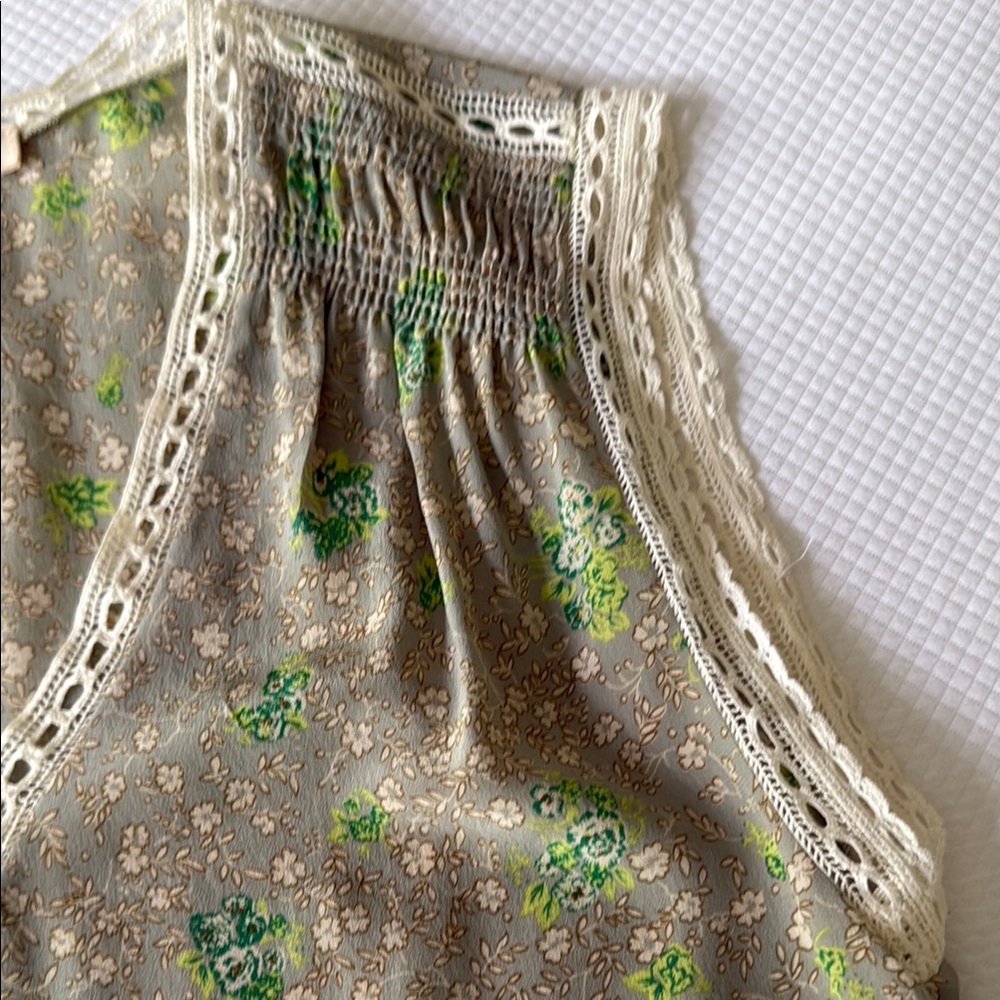 Rebecca Taylor Green Embellished Sleeveless Blouse - Picture 3 of 4